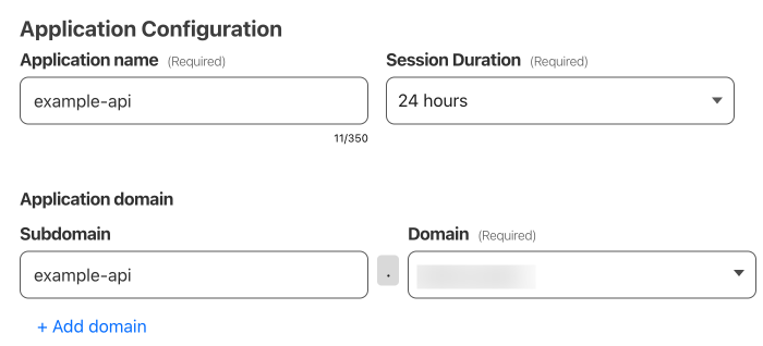 スクリーンショット：Application Configurationの設定項目が表示されている