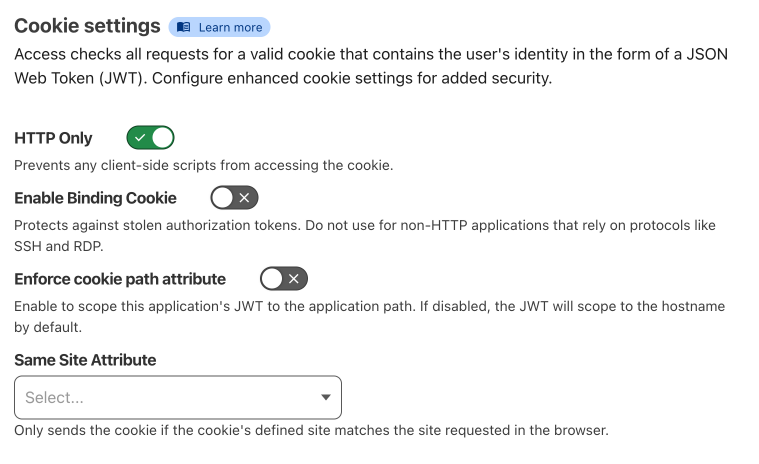 スクリーンショット：Setupの設定項目が表示されている