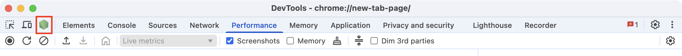 スクリーンショット：Node.jsのアイコンを強調している