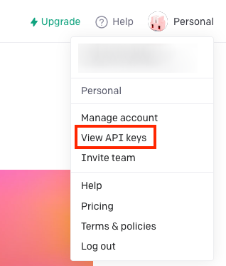スクリーンショット：OpenAI API の画面。[View API Keys]が枠線で強調されている